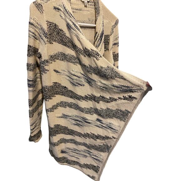 Lucky Brand Open Front Knit Long Cardigan Sweater Medium Heavyweight Cotton Wool - Picture 4 of 8